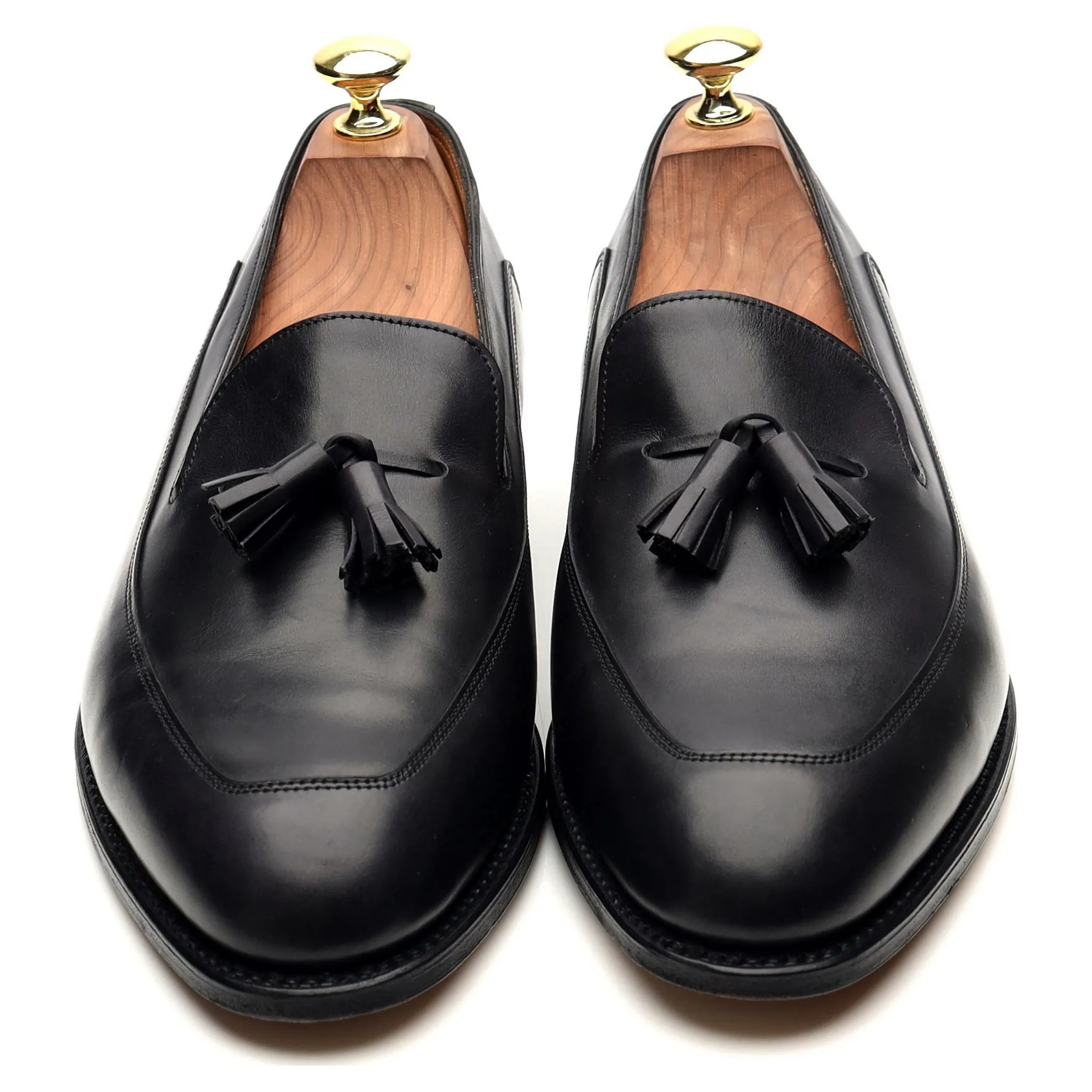 'Buckingham' Black Leather Tassel Loafers UK 7.5 E