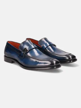 bugatti Blue Premium Leather Loafers