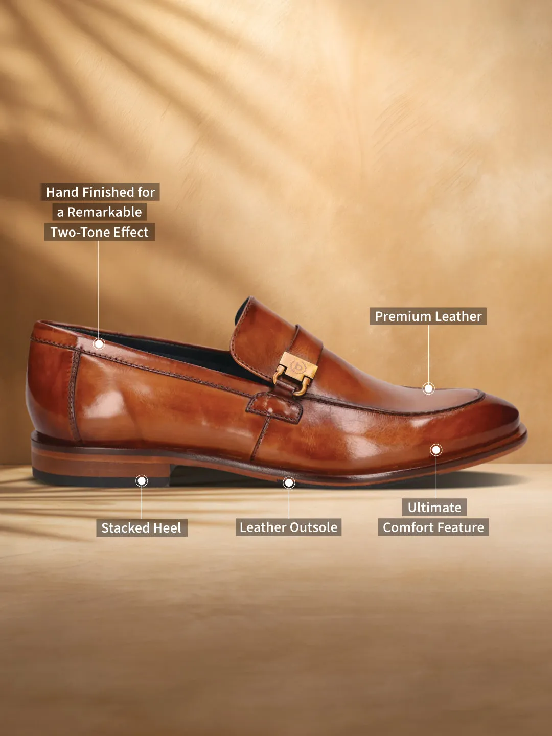 bugatti Cognac Premium Leather Loafers