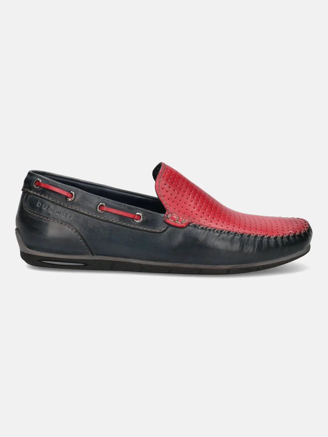 bugatti Dark Blue & Red Loafers