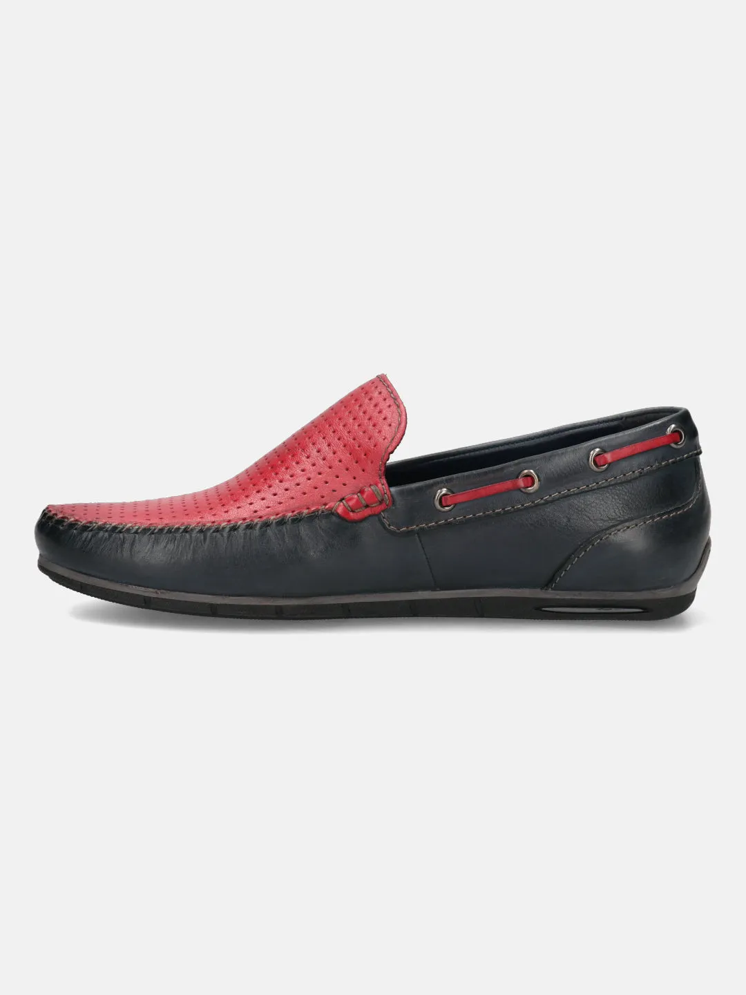 bugatti Dark Blue & Red Loafers