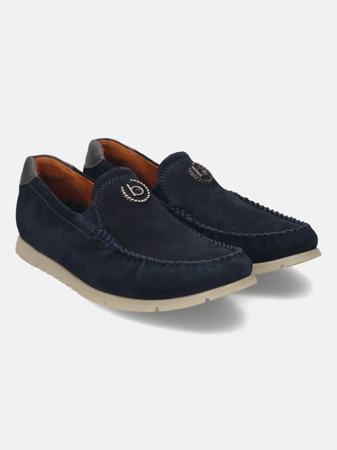 bugatti Dark Blue Suede Loafers