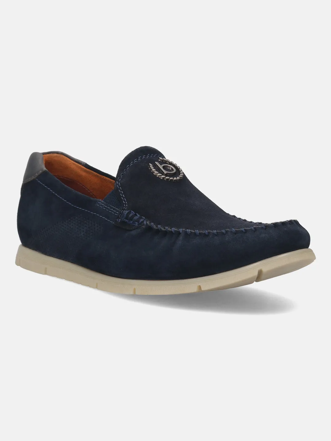 bugatti Dark Blue Suede Loafers