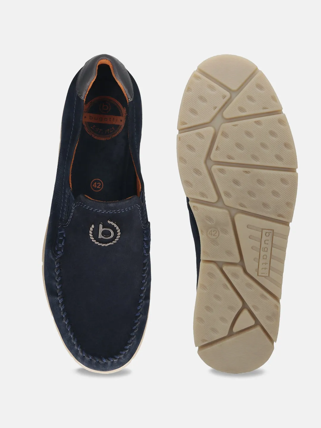 bugatti Dark Blue Suede Loafers