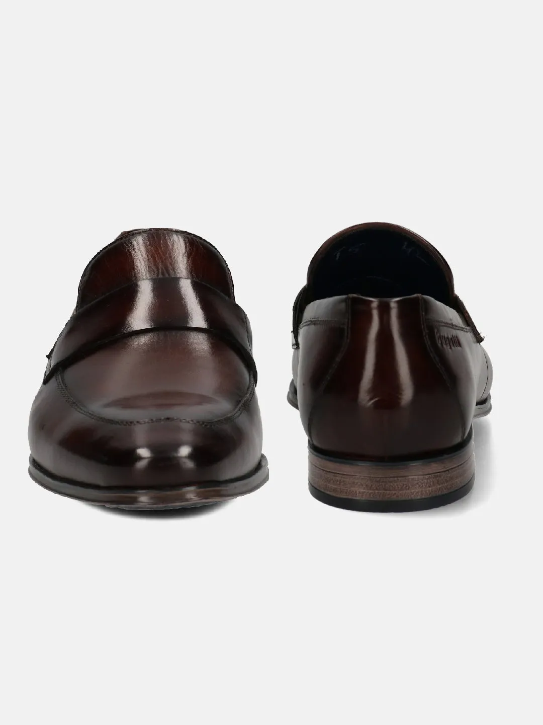 bugatti Premium Leather Brown Penny Loafers