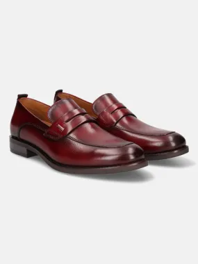 bugatti Red Premium Leather Loafers