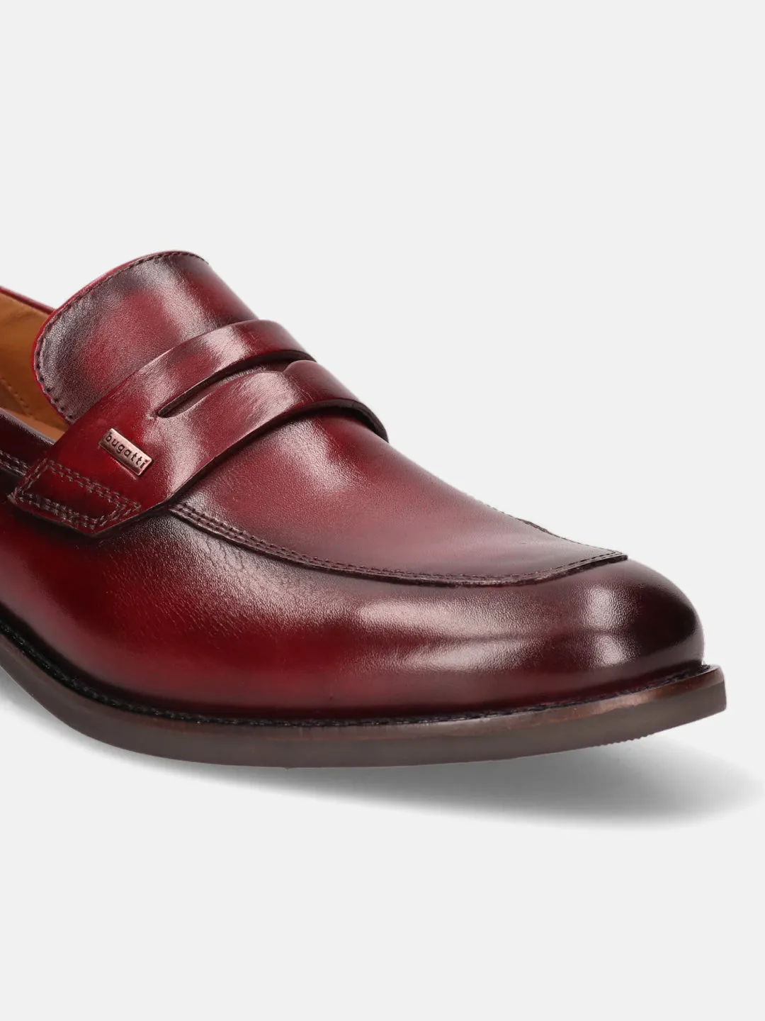 bugatti Red Premium Leather Loafers