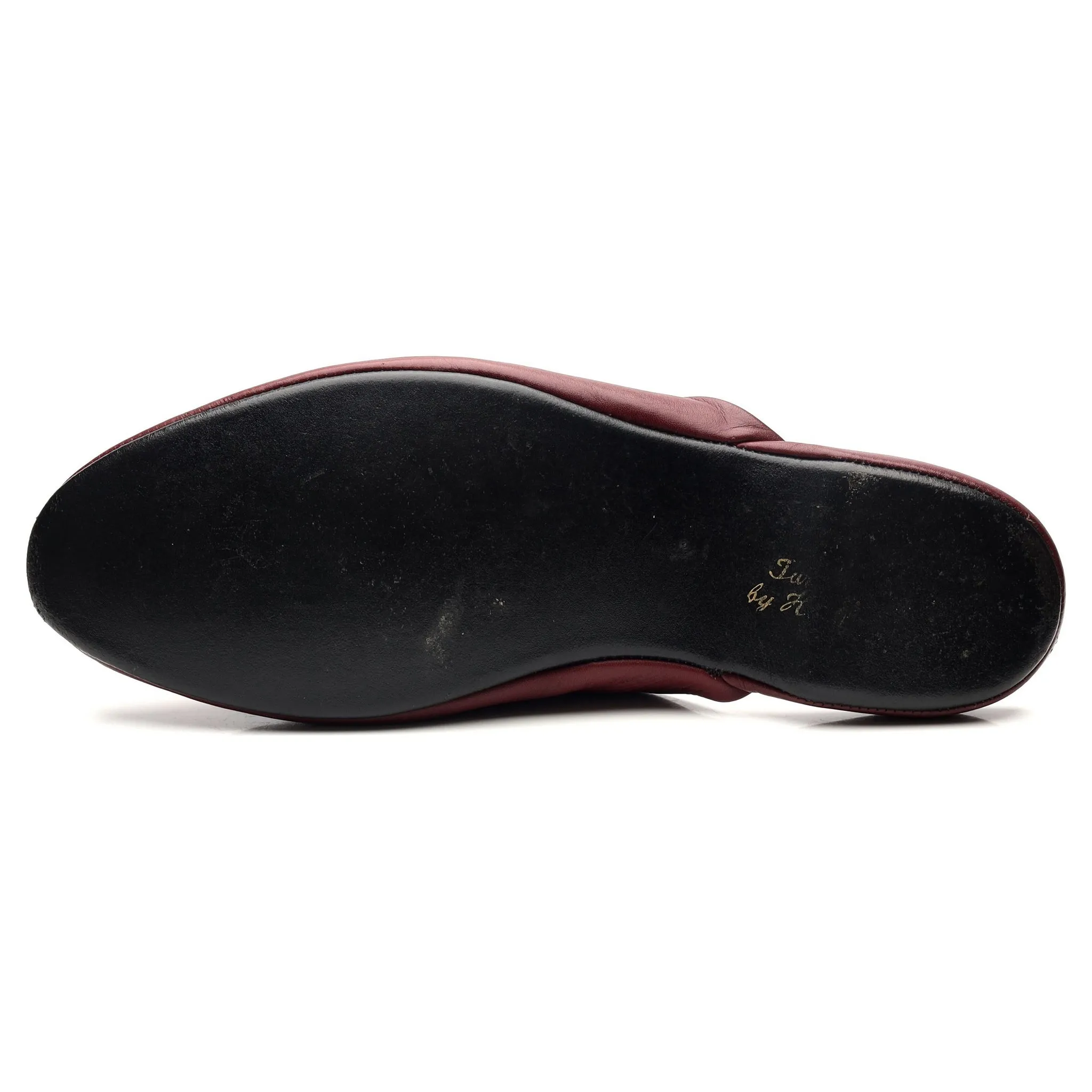 Burgundy Leather Slippers UK 11