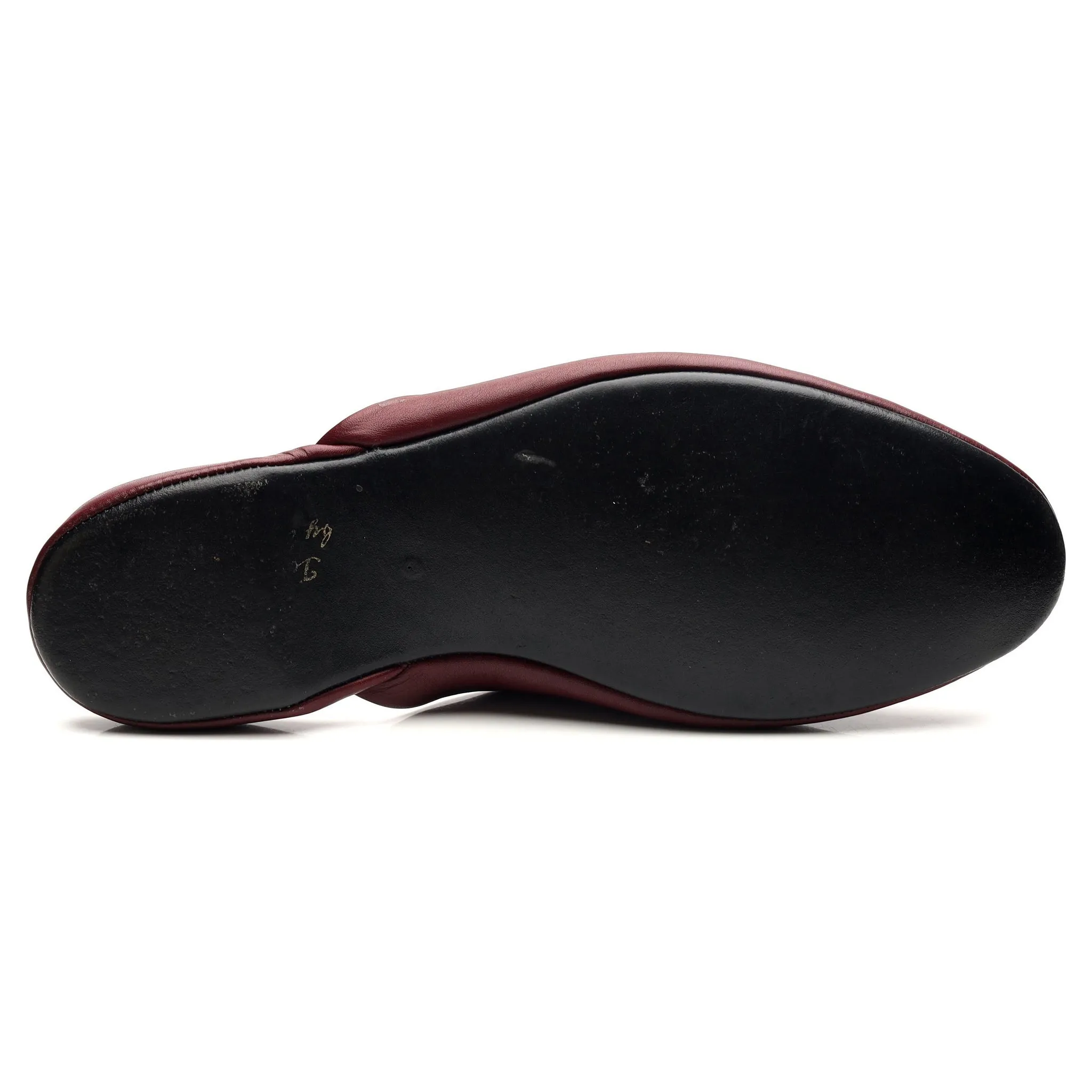 Burgundy Leather Slippers UK 11