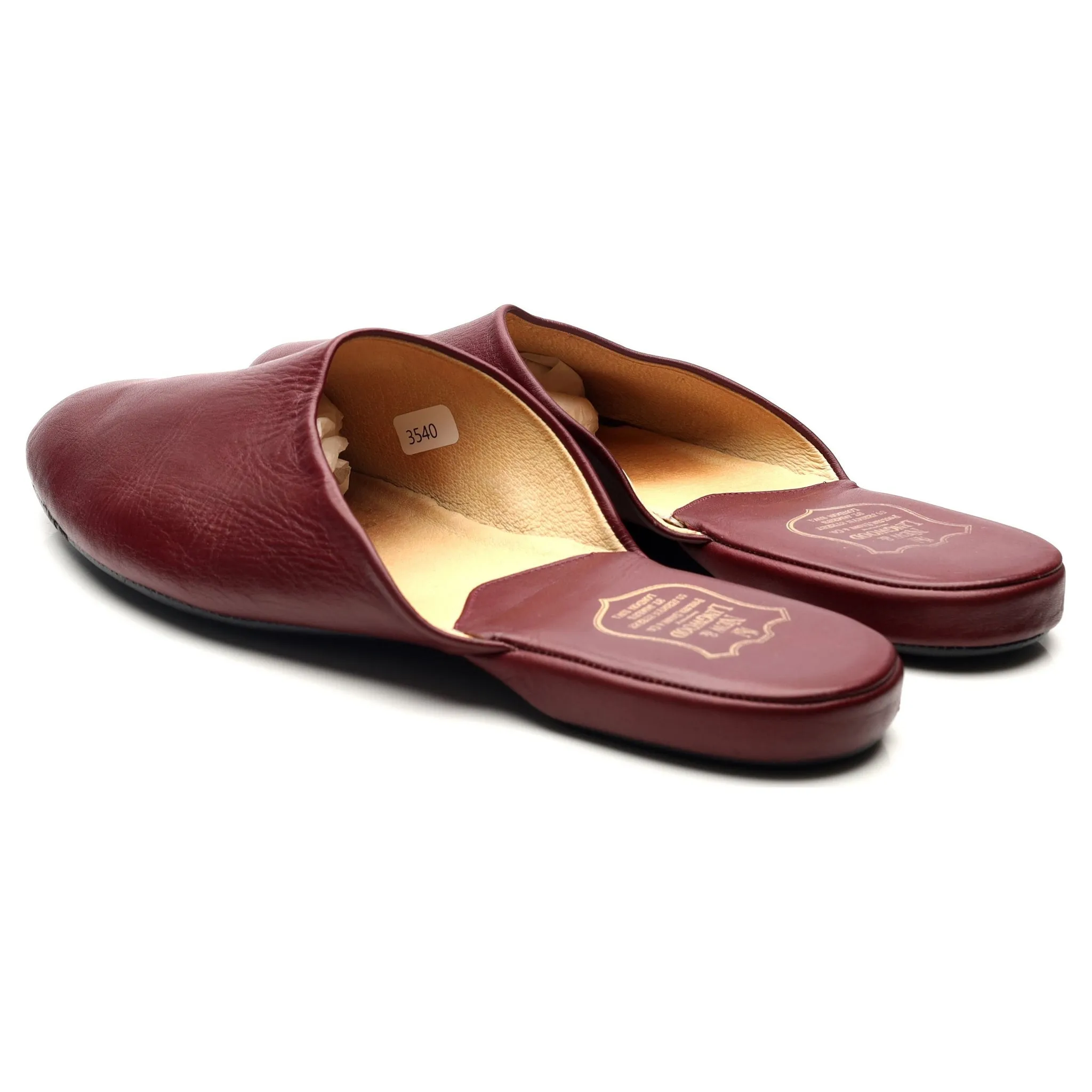 Burgundy Leather Slippers UK 11