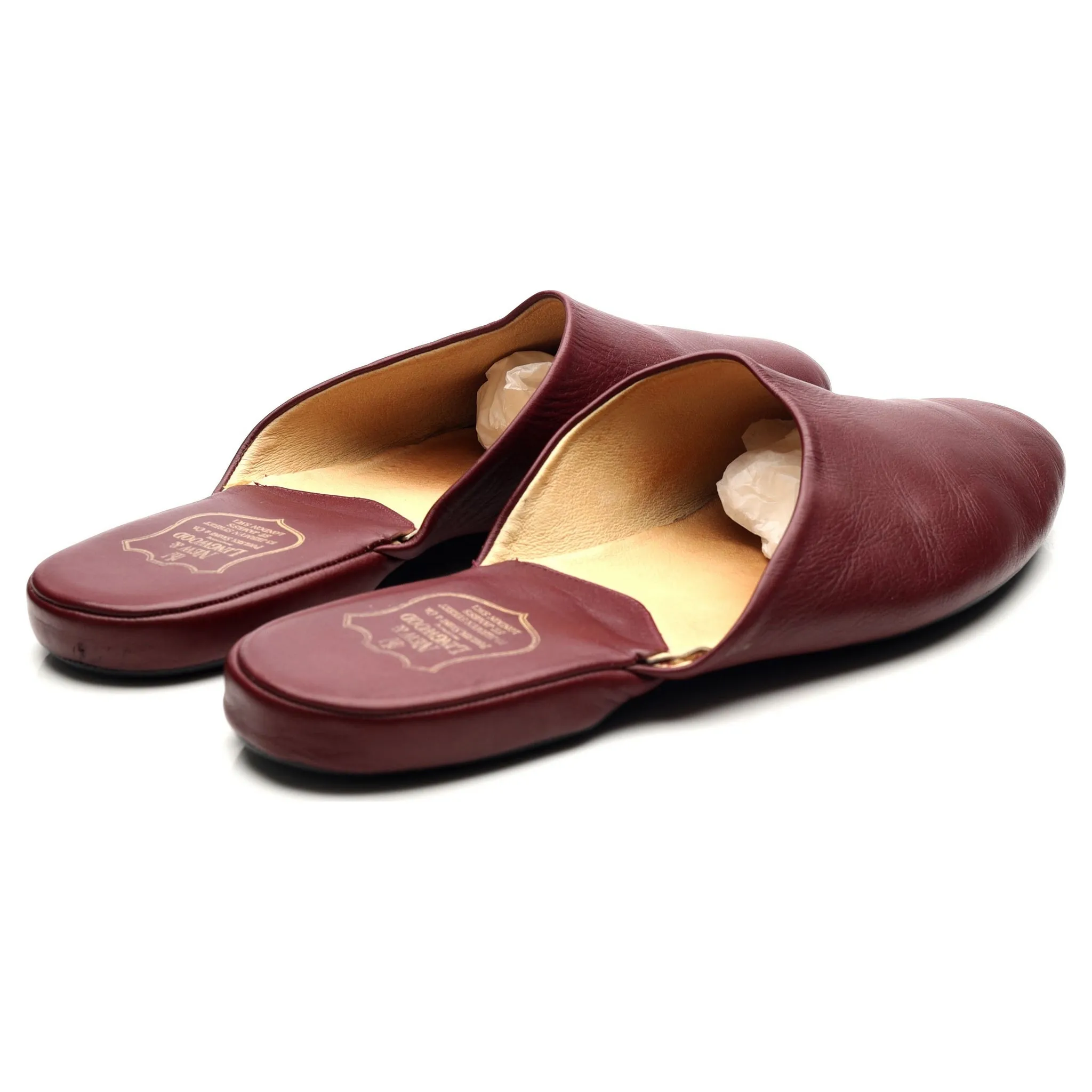 Burgundy Leather Slippers UK 11