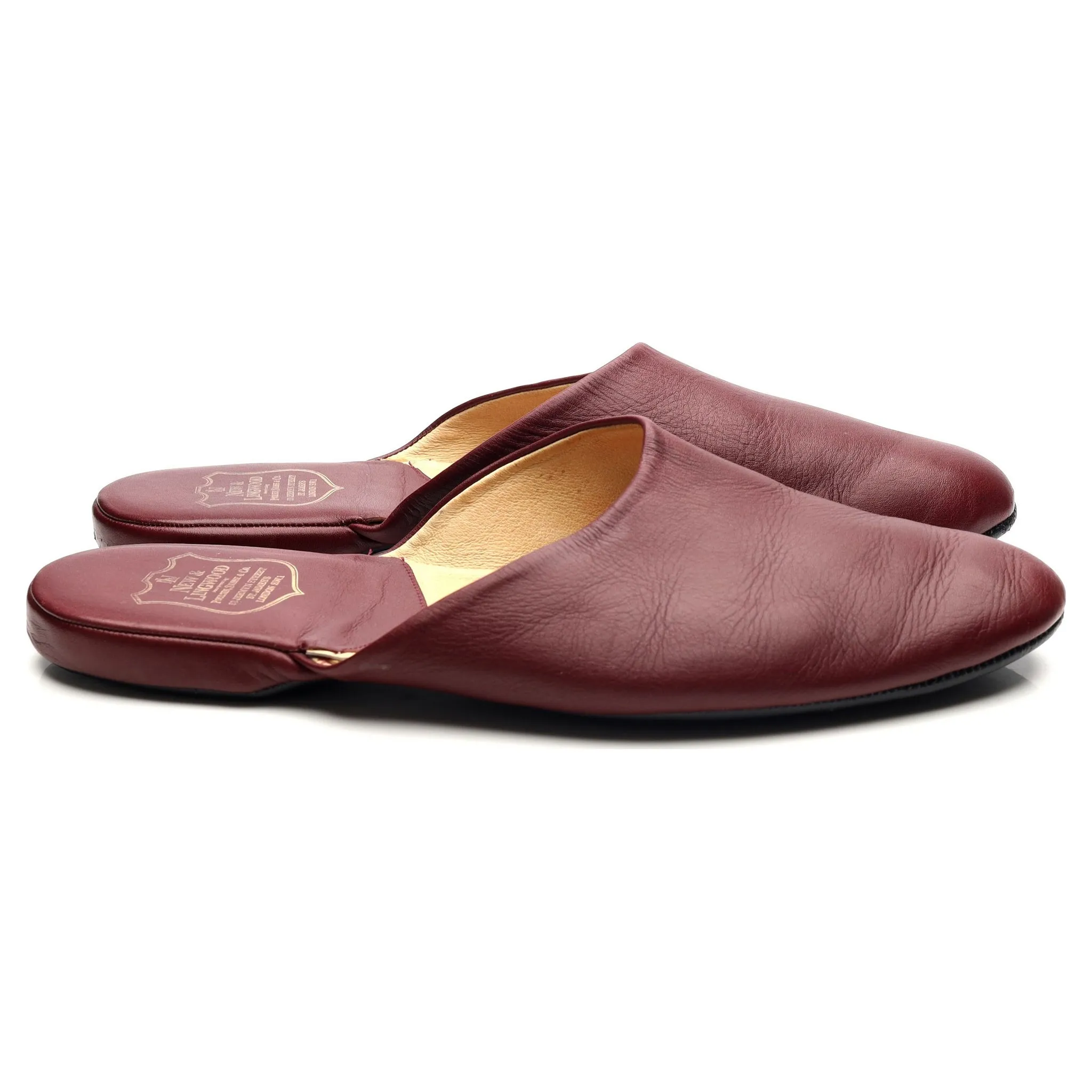 Burgundy Leather Slippers UK 11