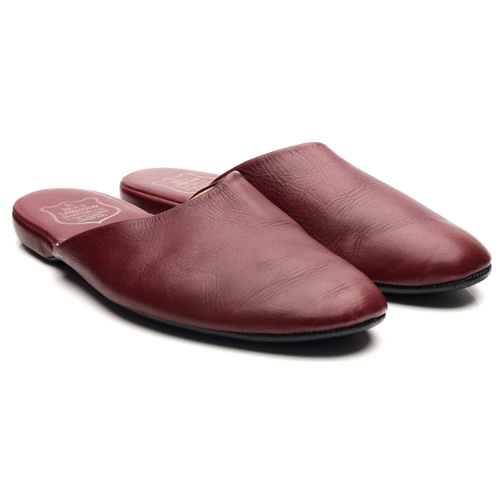 Burgundy Leather Slippers UK 11