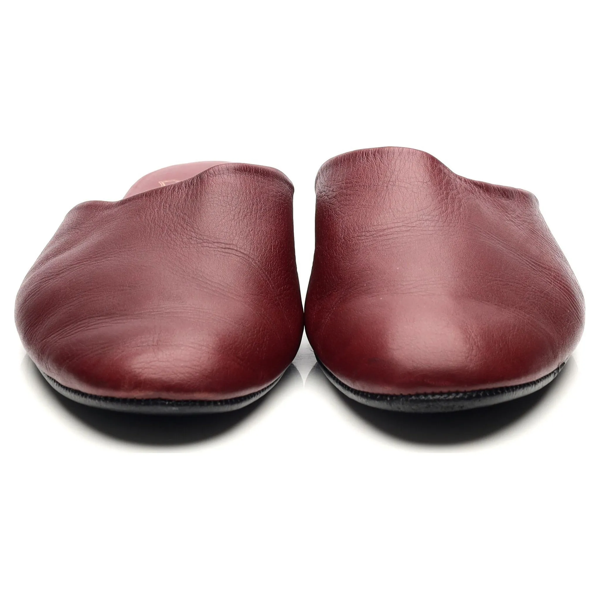 Burgundy Leather Slippers UK 11