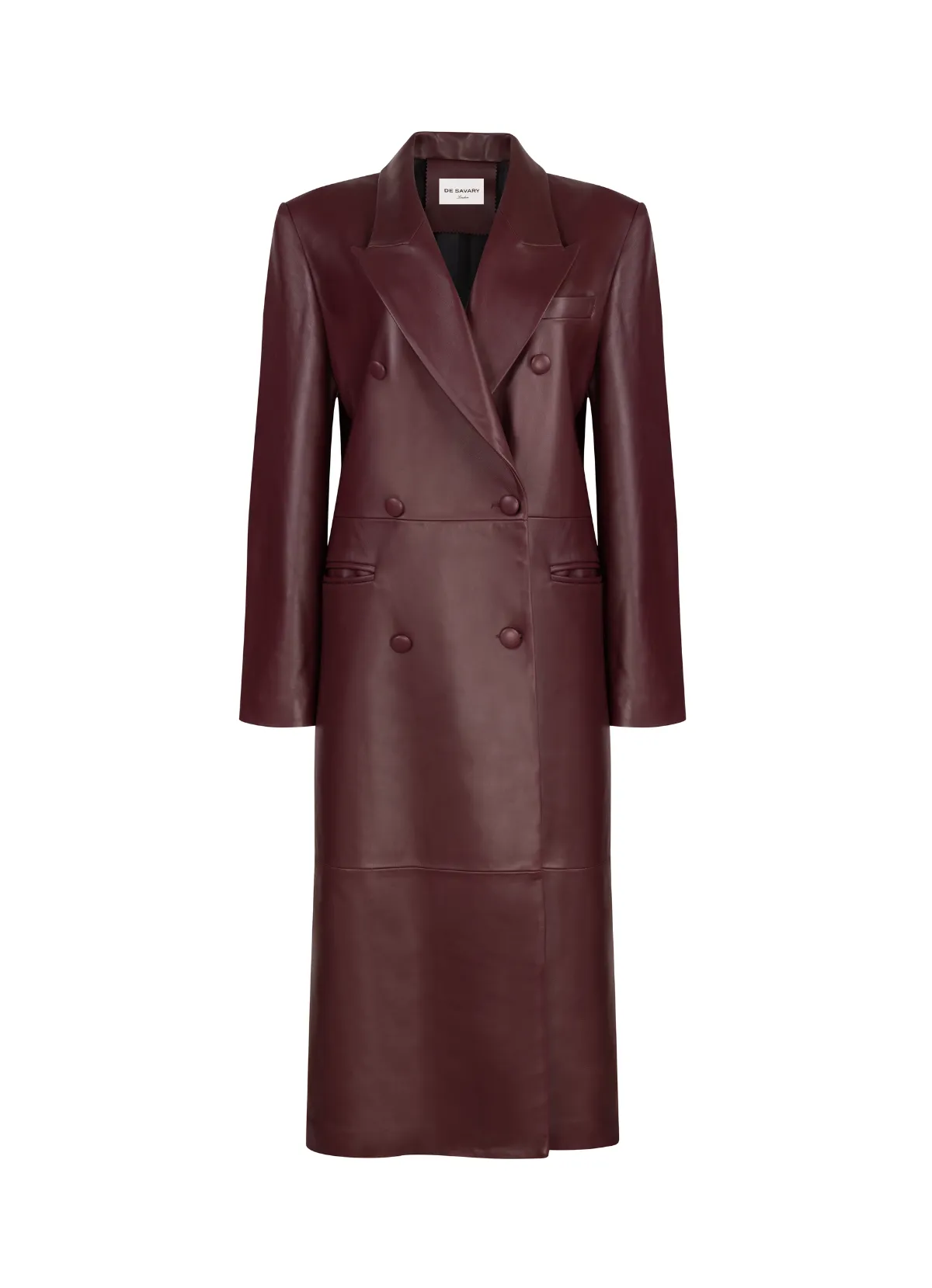 Burgundy Leather Trench Coat