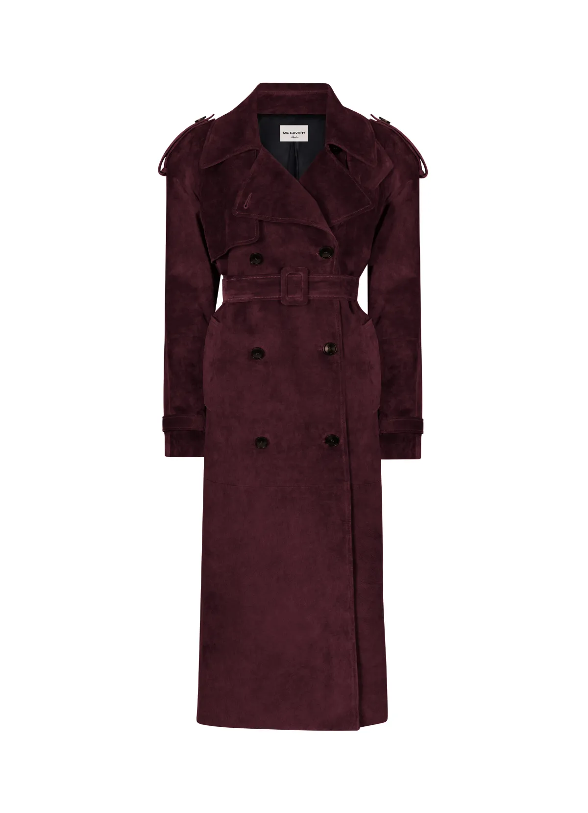 Burgundy Suede Trench Coat