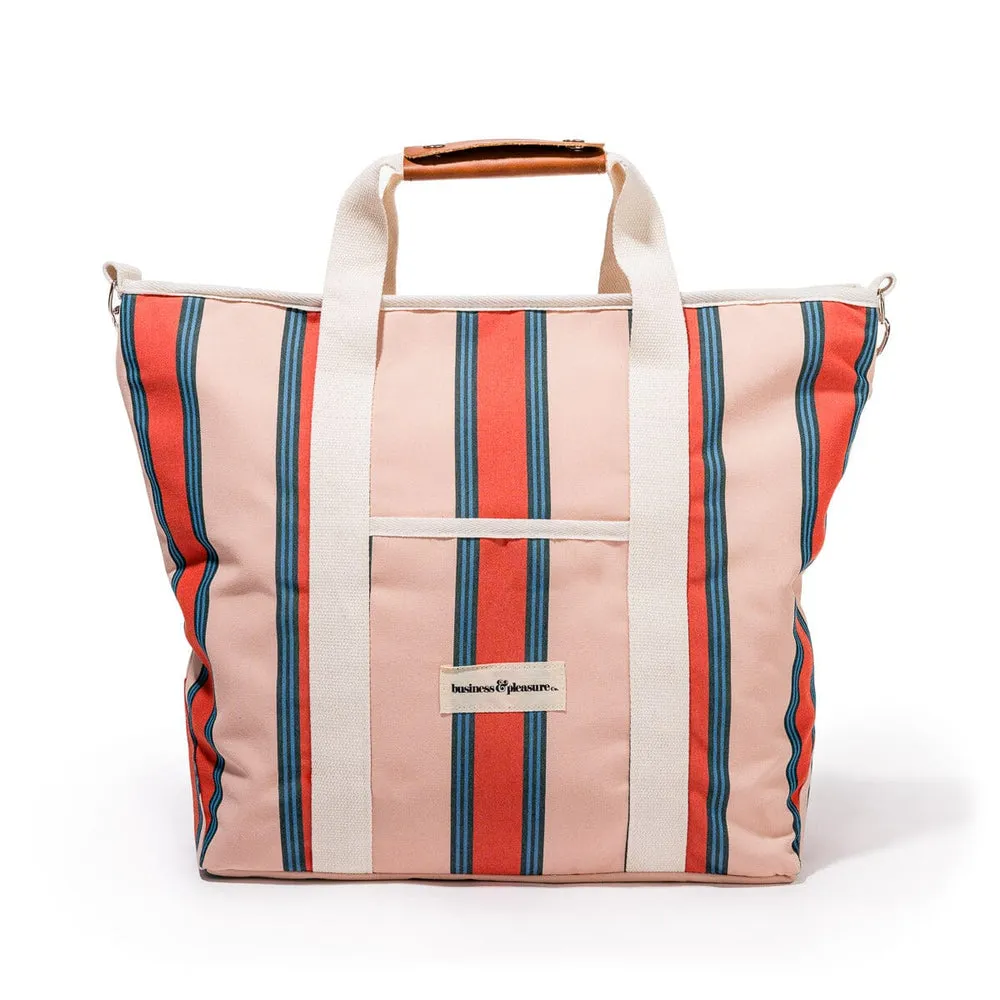 Business & Pleasure - Cooler Tote Bag - Bistro Dusty Pink Stripe