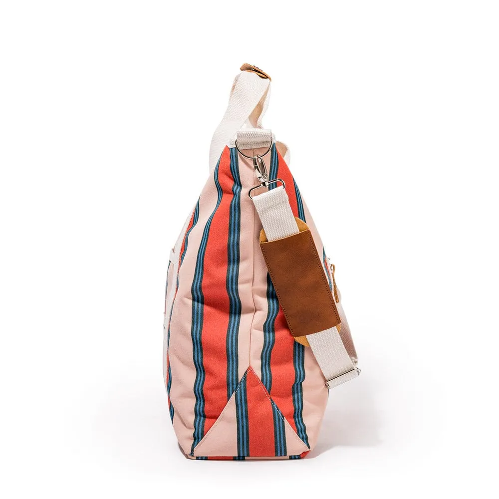 Business & Pleasure - Cooler Tote Bag - Bistro Dusty Pink Stripe