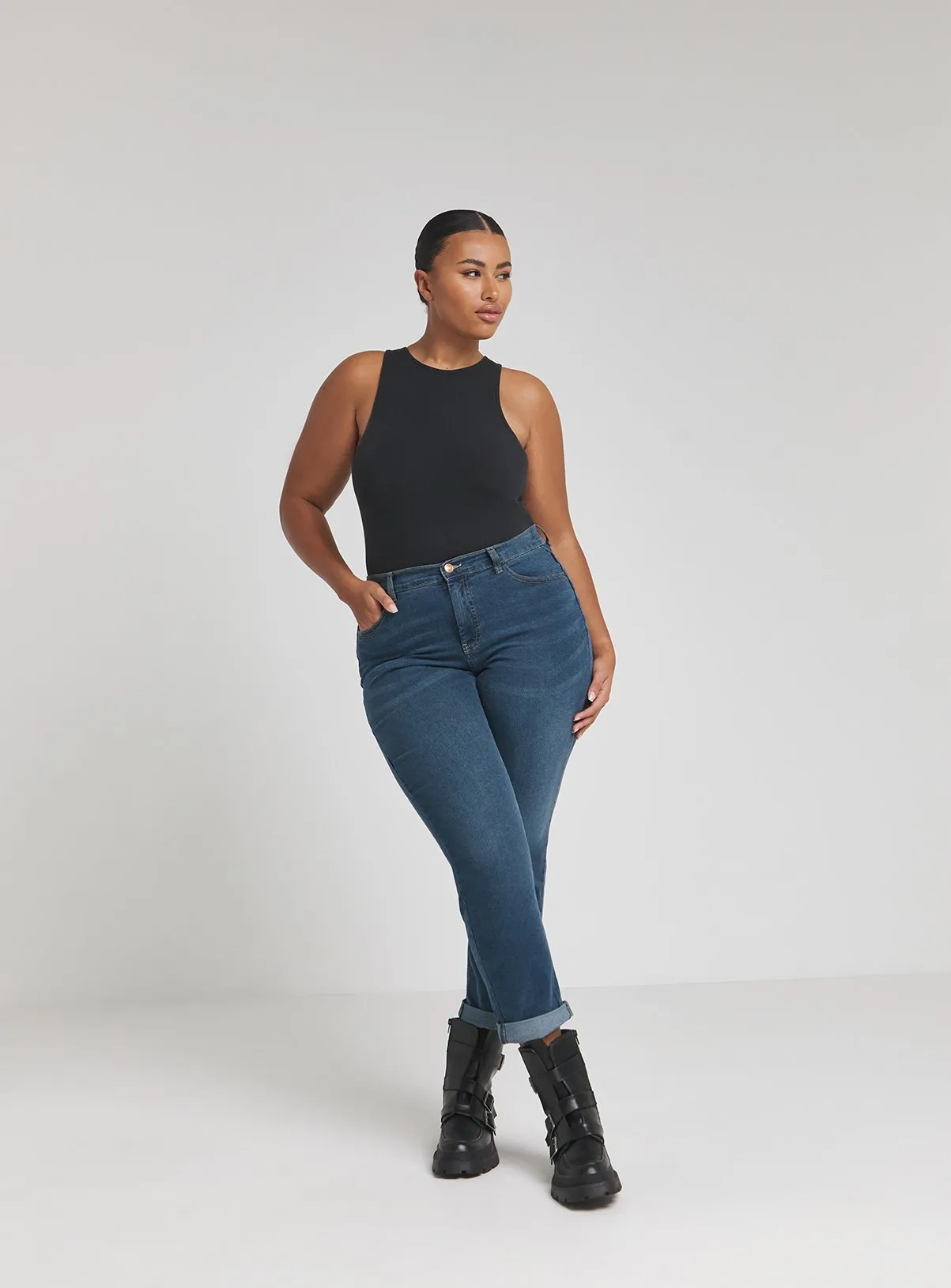 Buy SIMPLY BE 24/7 Mid Vintage Blue Boyfriend Jean 28 | Jeans | Tu