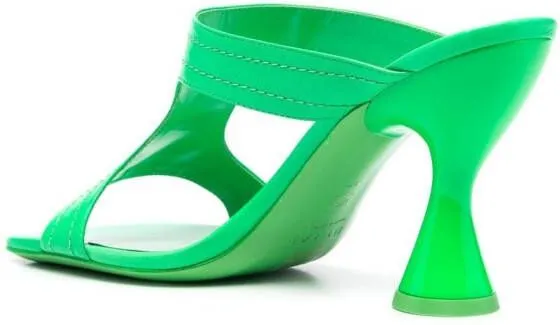 BY FAR open-toe 95mm heeled mules Green