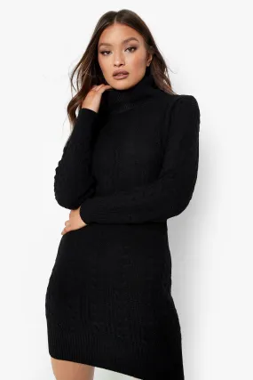 Cable Knitted Sweater Dress