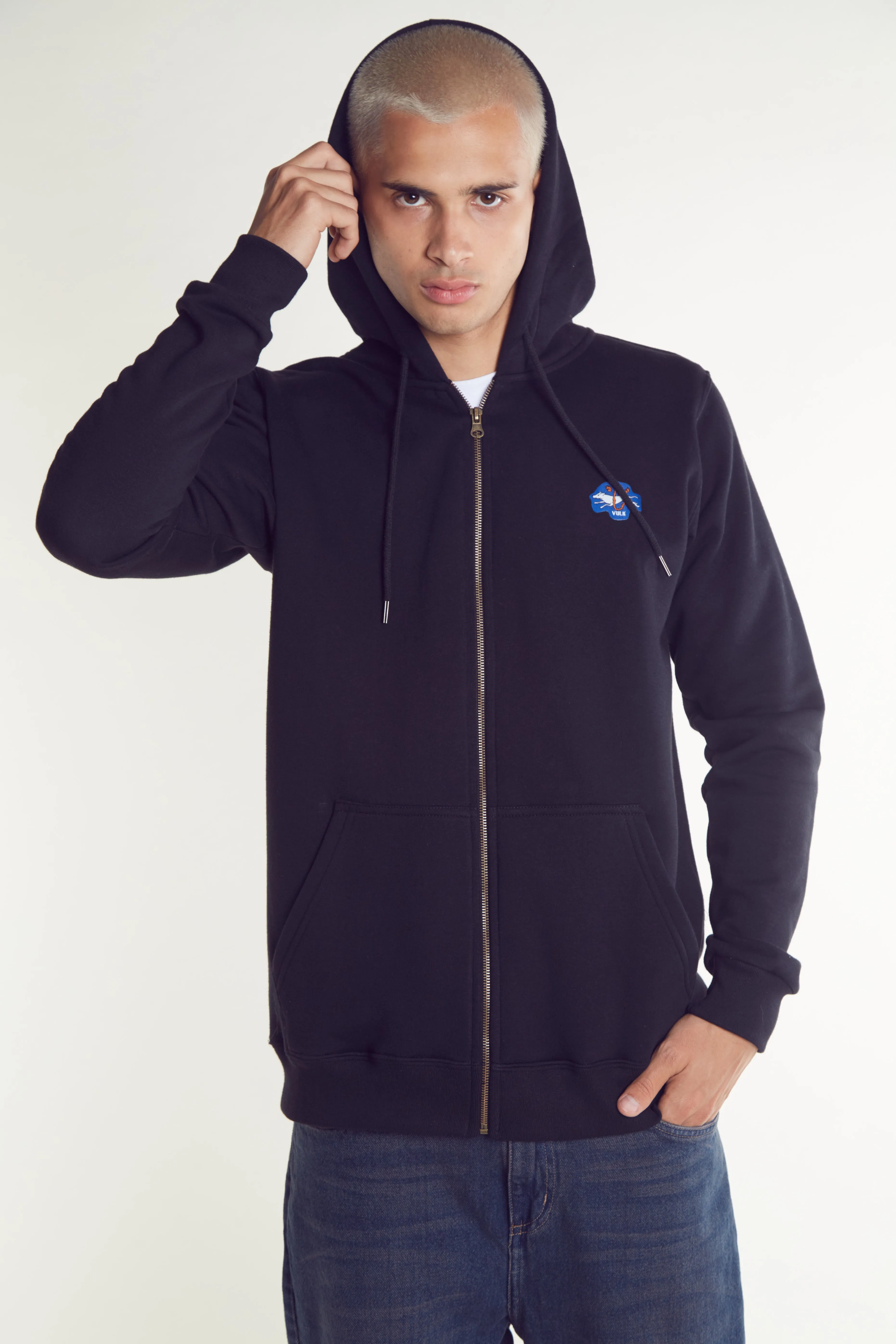 Campera Canguro Vulk Rocco Ziphood Black