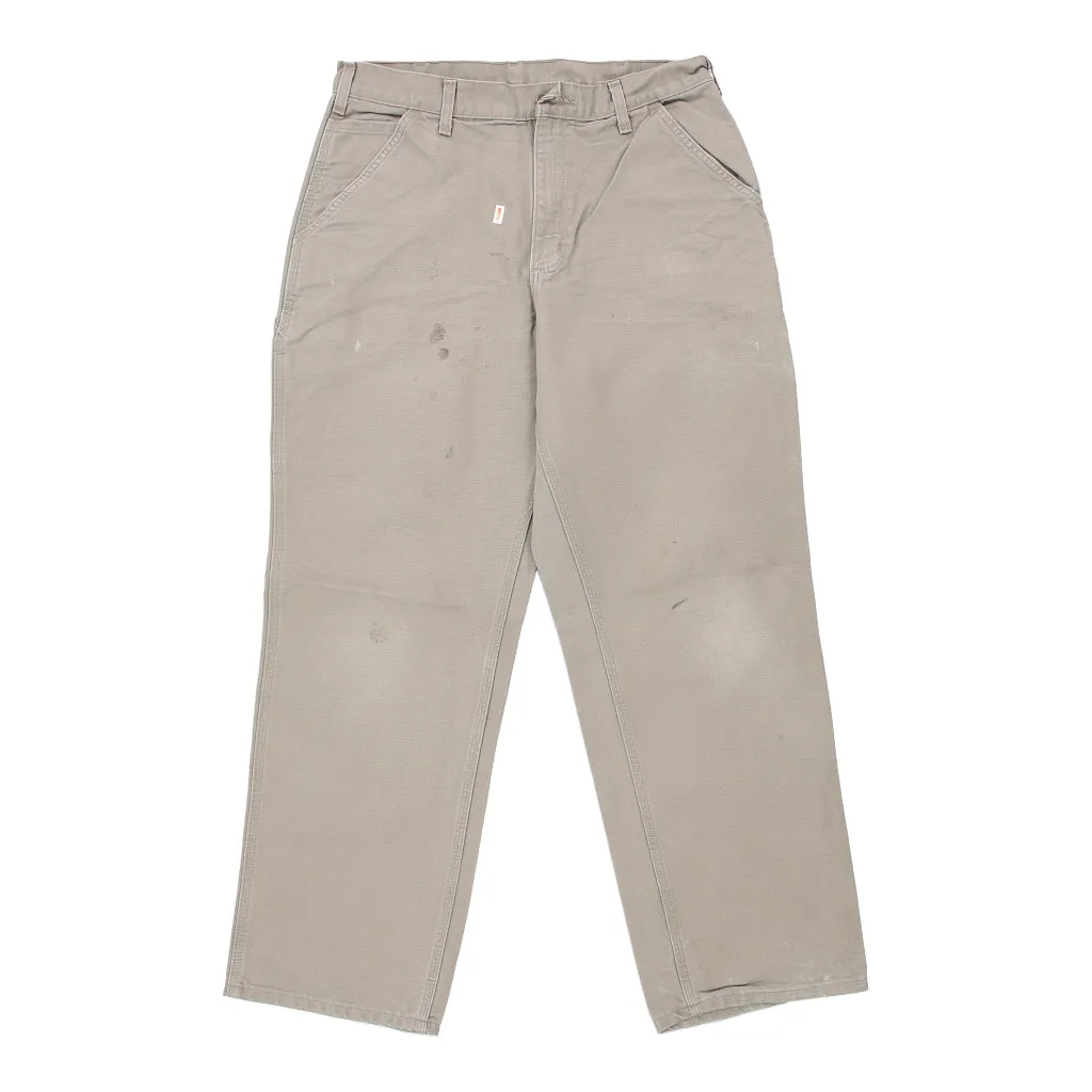 Carhartt Carpenter Trousers - 34W 30L Beige Cotton
