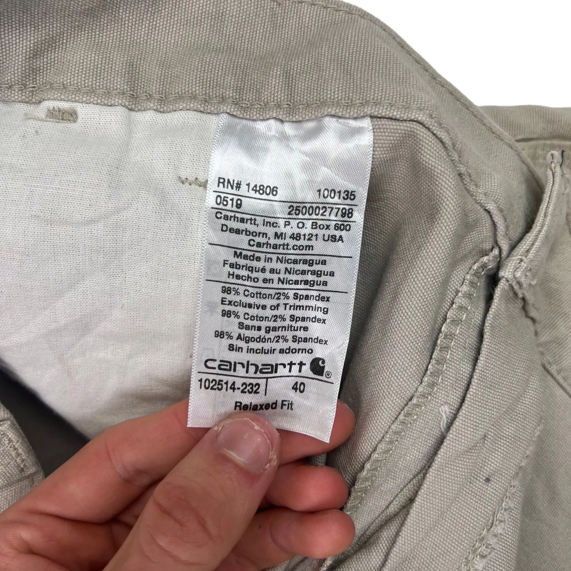 Carhartt Workwear Carpenter Shorts Beige