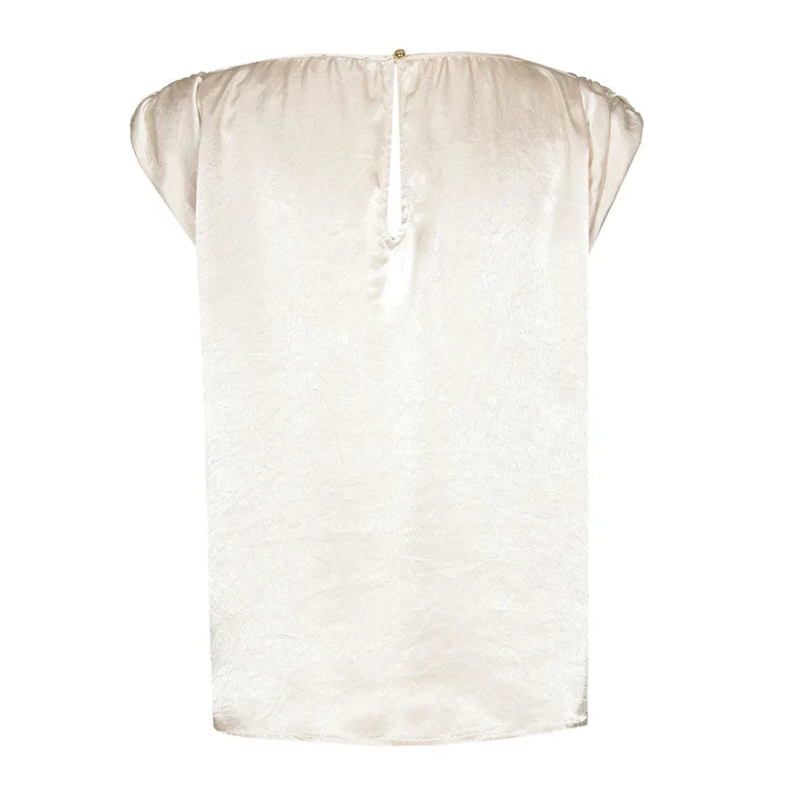 Caroline Biss BEIGE SLEEVELESS SHINY TOP