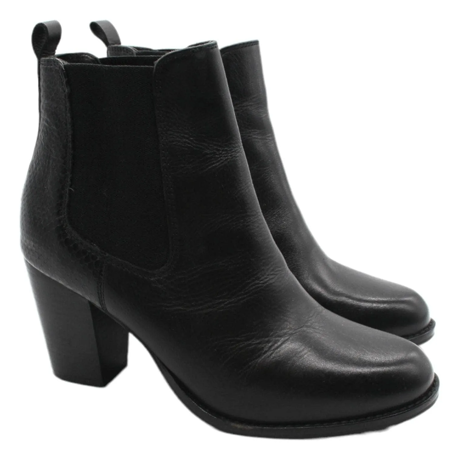 Carvela Black Leather Heeled Ankle Boots