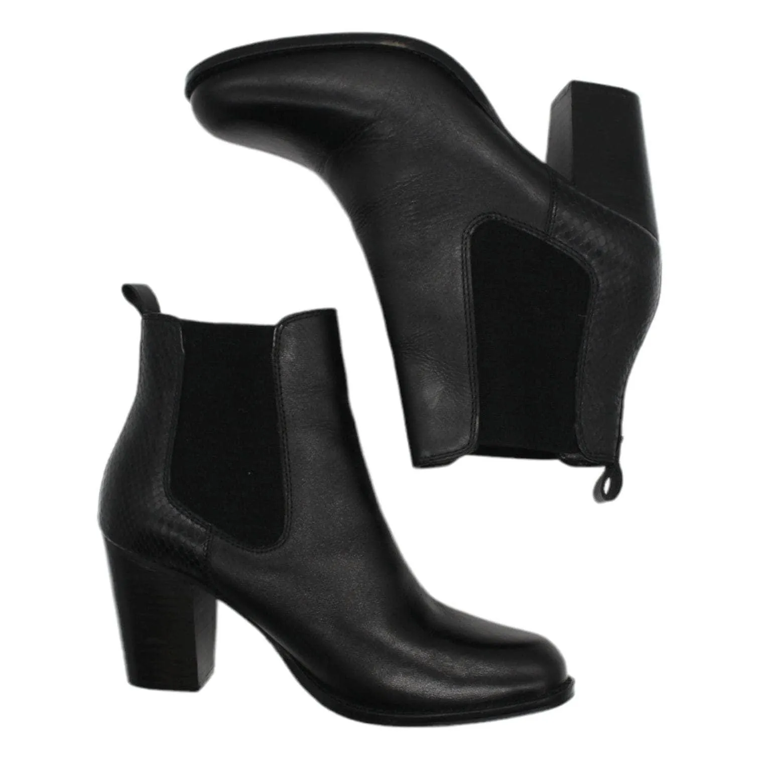 Carvela Black Leather Heeled Ankle Boots