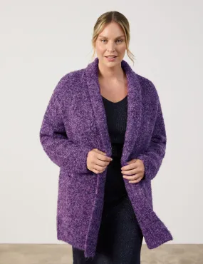 Casual cardigan with a bouclé finish