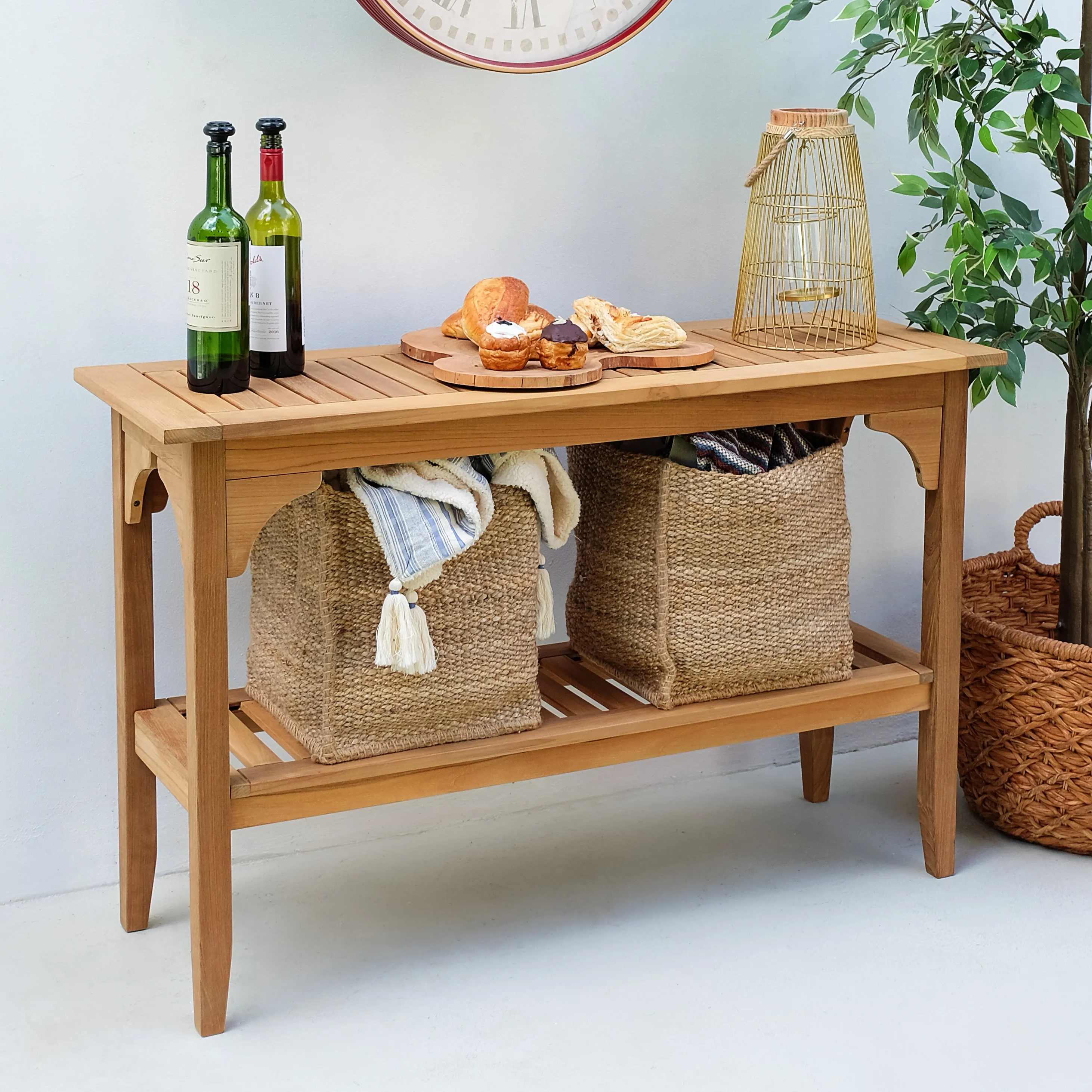 Caterina Teak Wood Outdoor Console Table