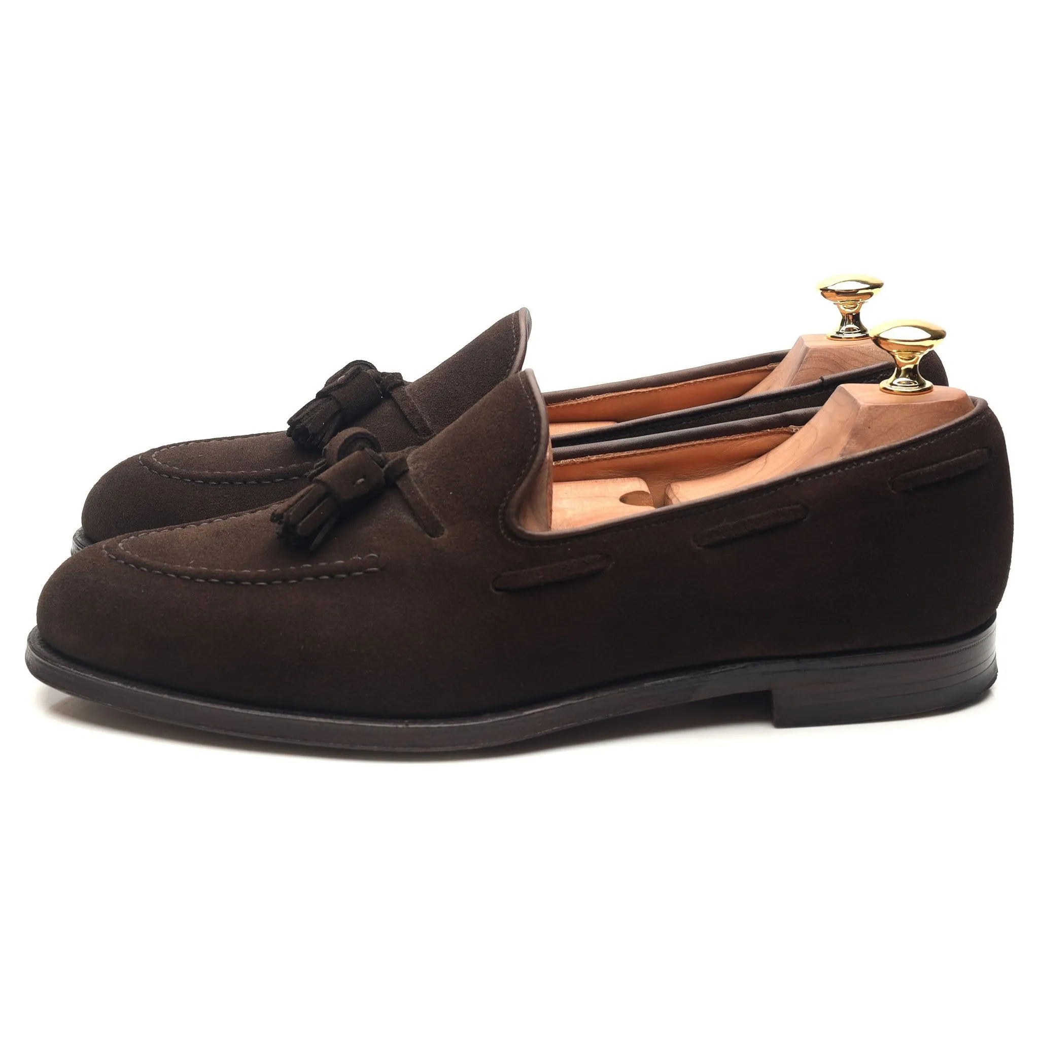 'Cavendish 2' Dark Brown Suede Tassel Loafers UK 9 E