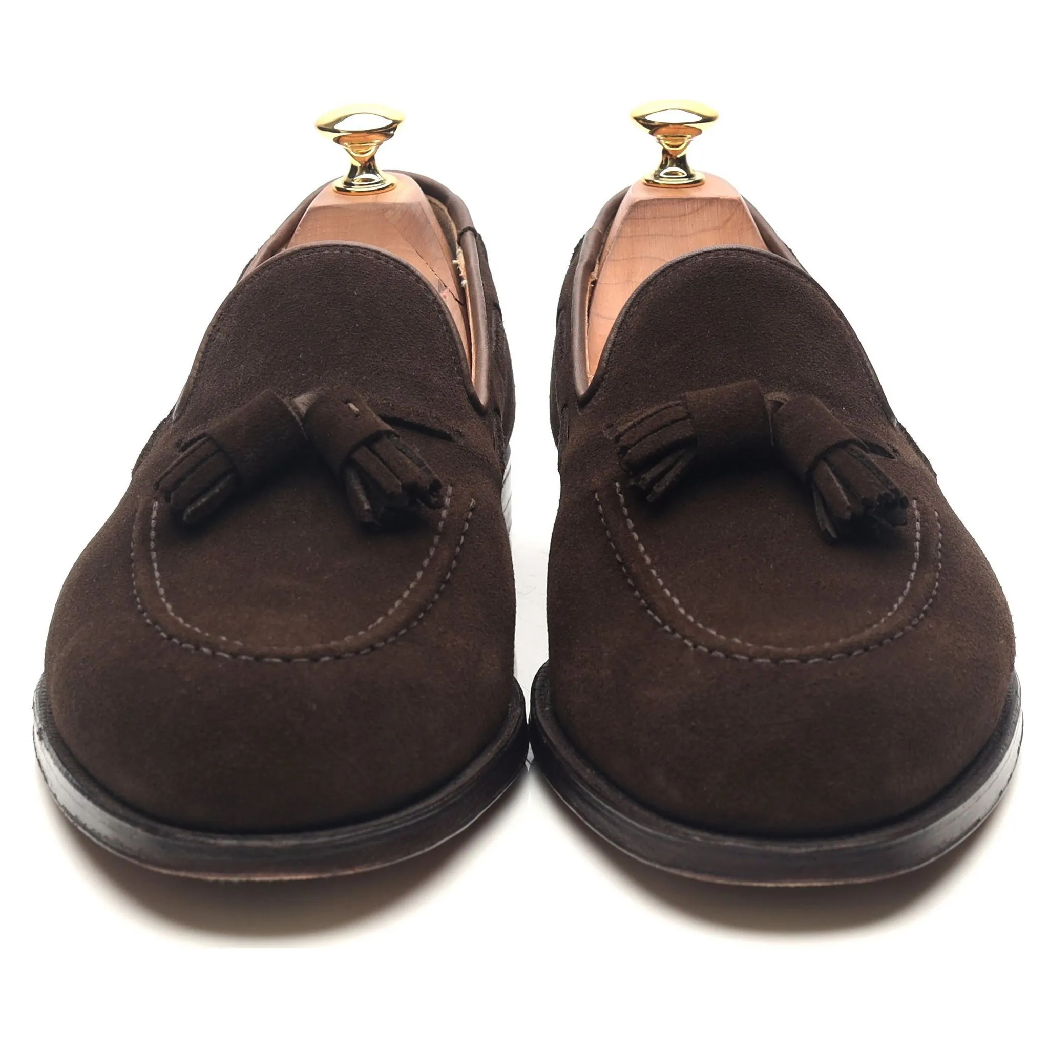 'Cavendish 2' Dark Brown Suede Tassel Loafers UK 9 E