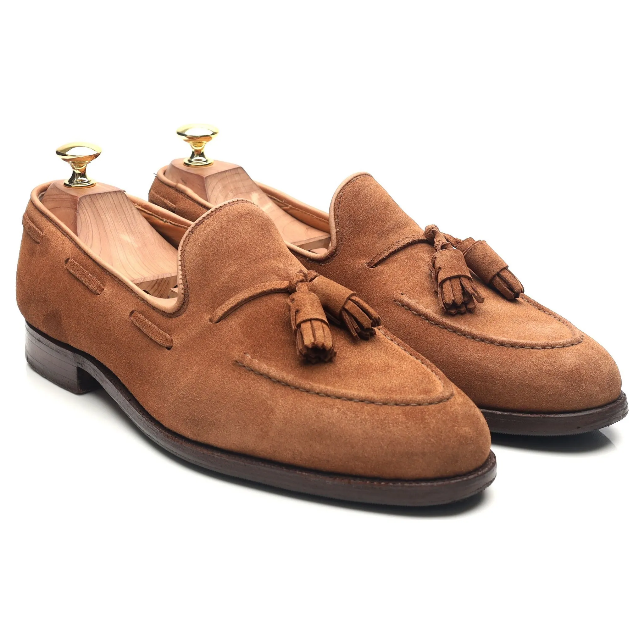 'Cavendish 2' Tan Brown Suede Tassel Loafers UK 8.5 E