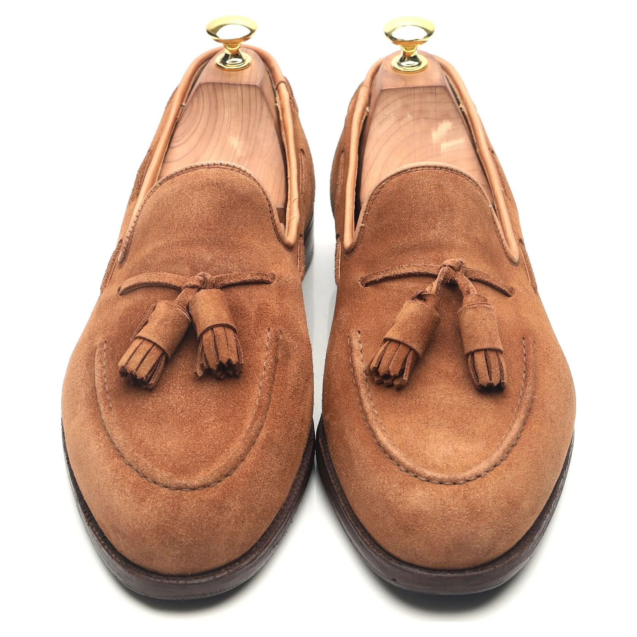 'Cavendish 2' Tan Brown Suede Tassel Loafers UK 8.5 E