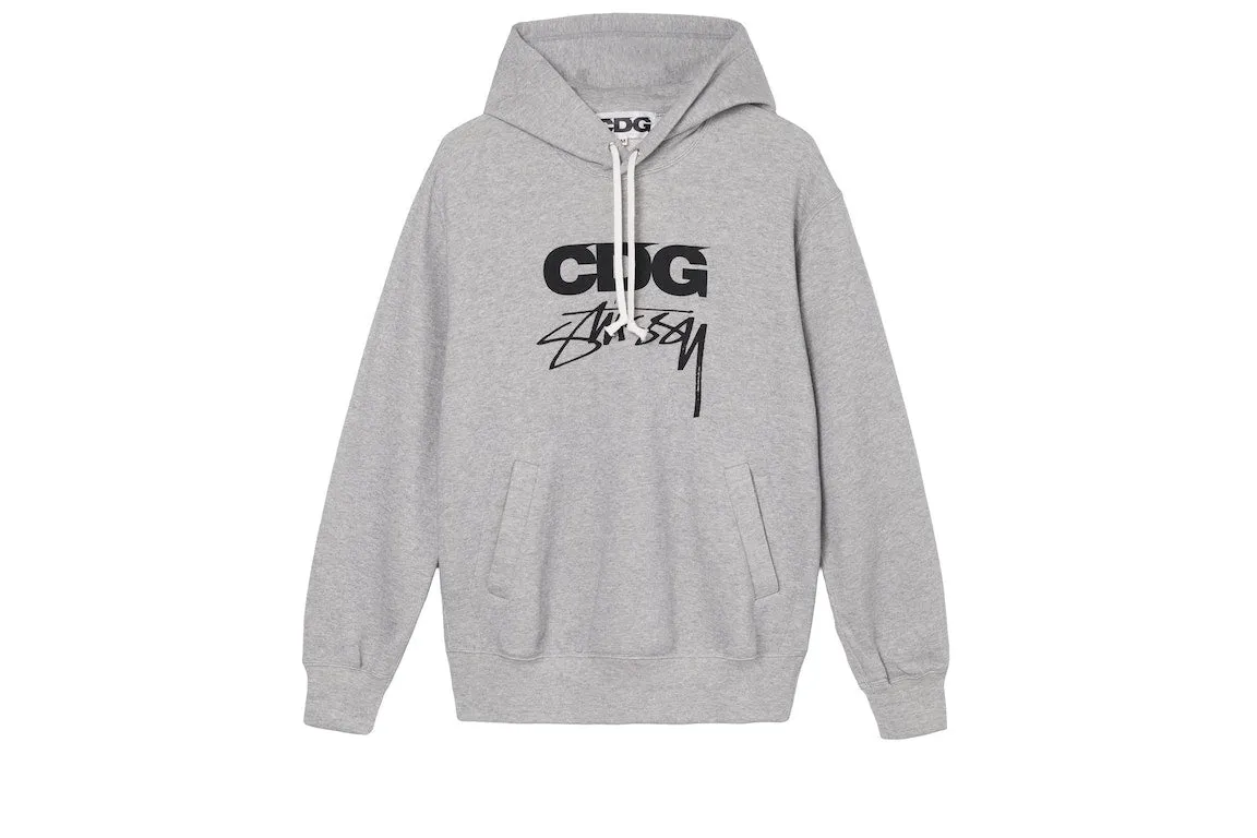CDG x Stussy Hoodie Heather Grey