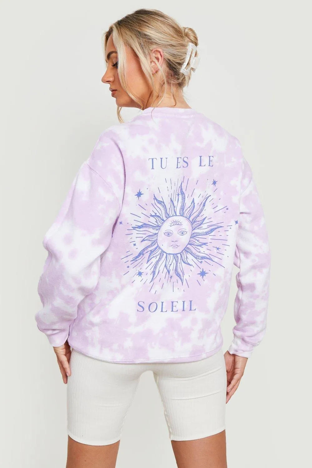 Celestial Printed Tie Dye Oversized Sweater