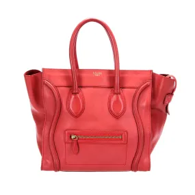 Celine Mini Luggage Leather Tote Bag (SHG-DKLFNT)