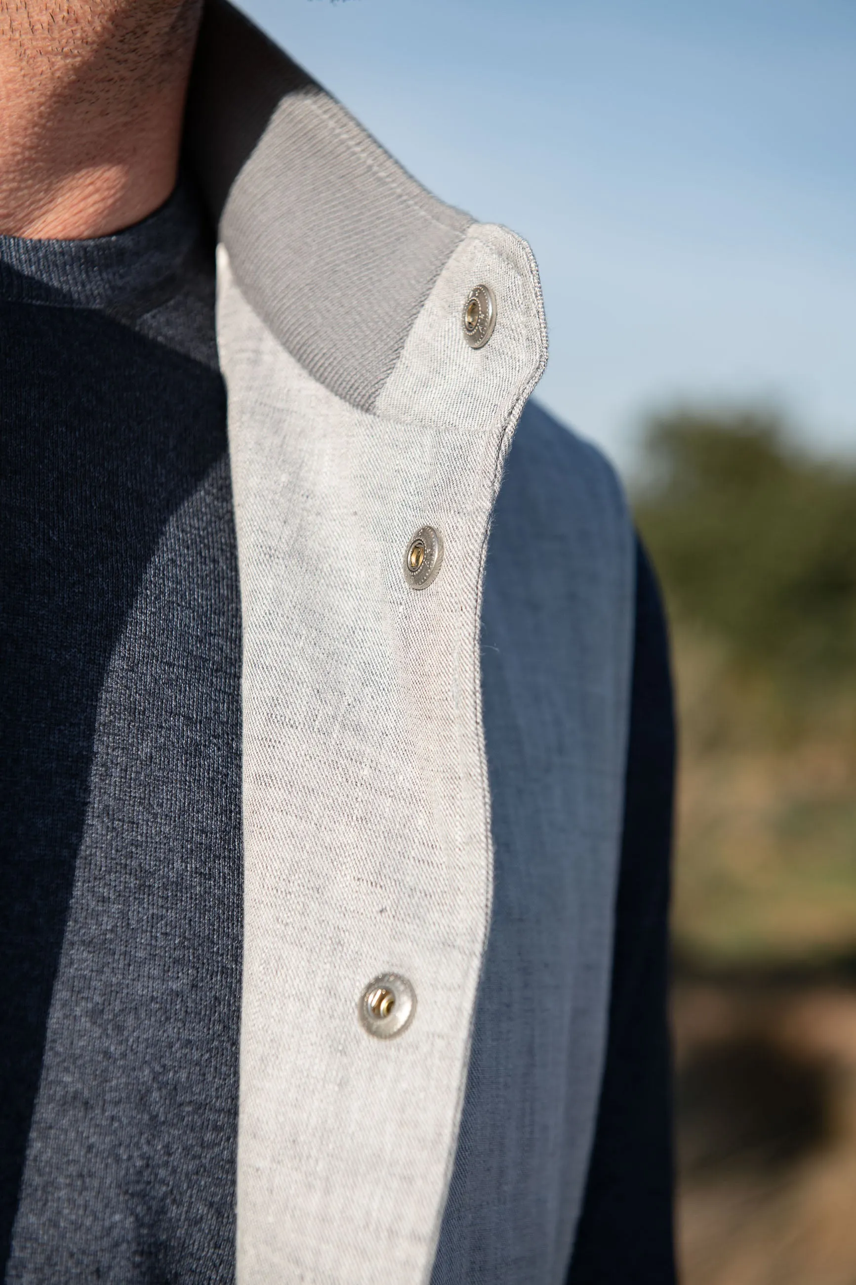 Chalk grey linen vest – Made in Italy
