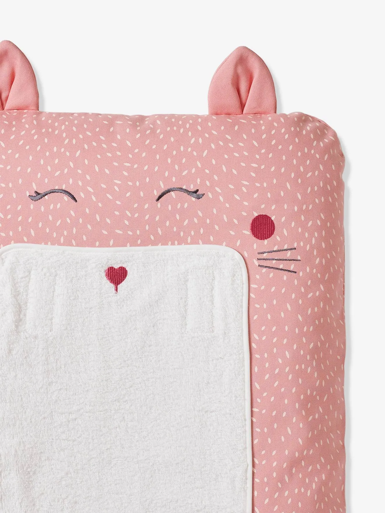 Changing Mattress Cover, Cat - printed pink