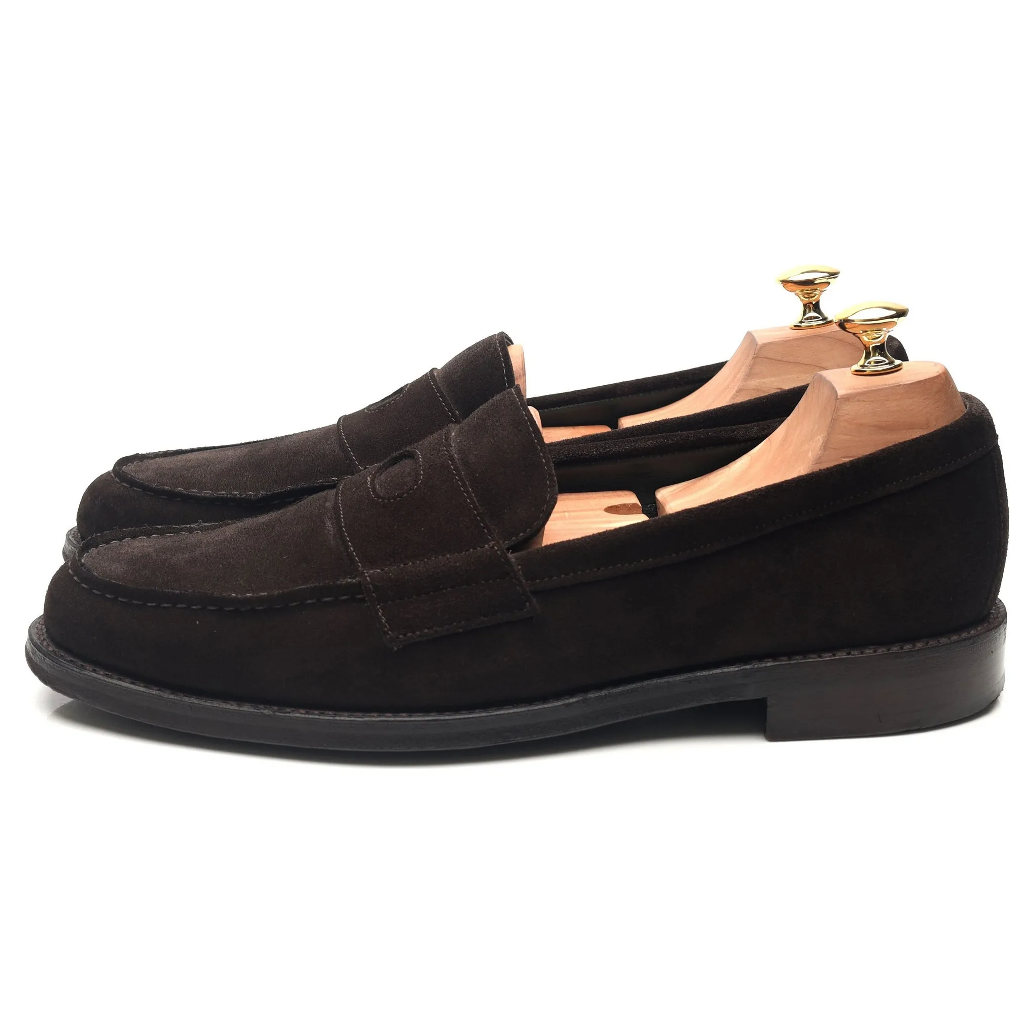 'Charles' Dark Brown Suede Loafers UK 10