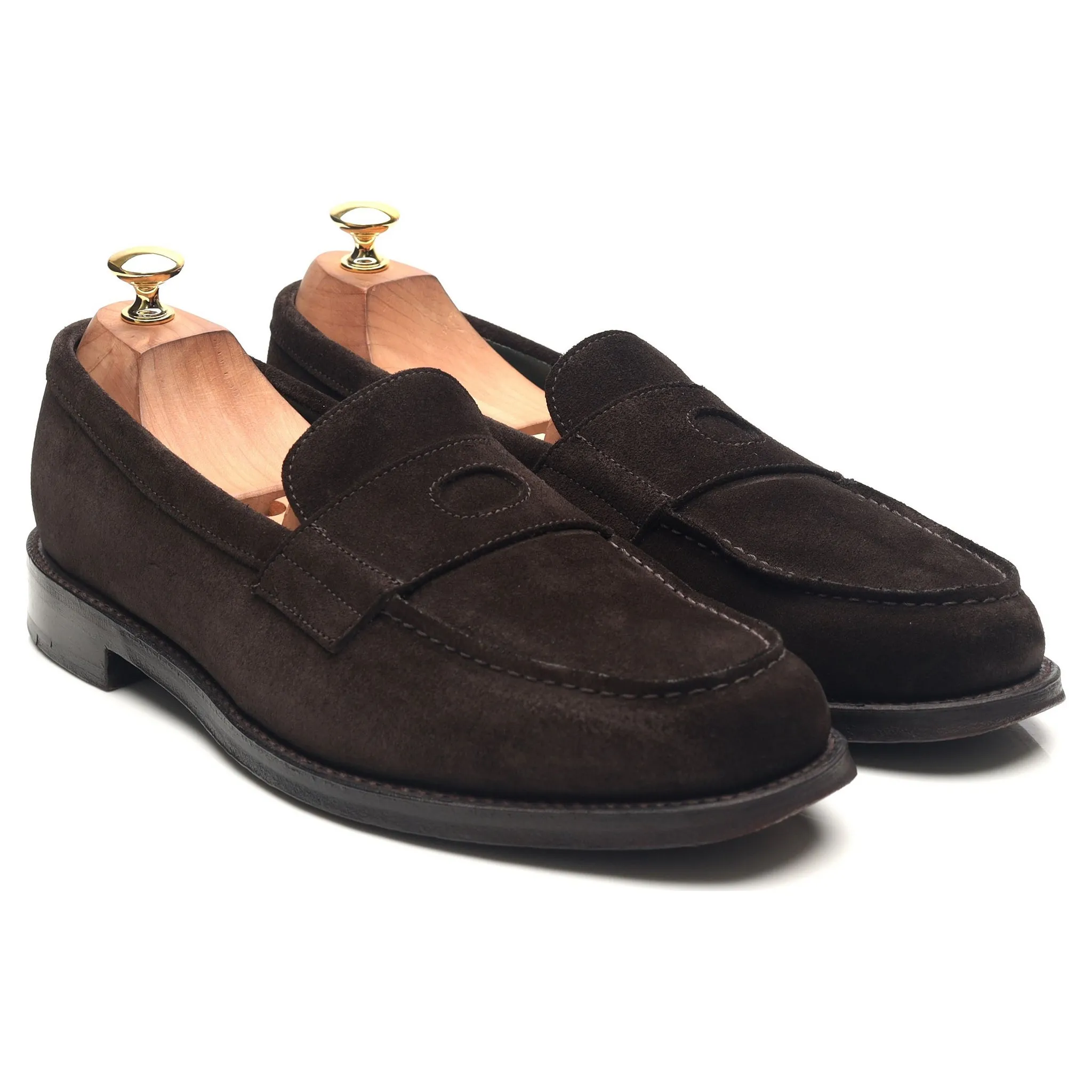 'Charles' Dark Brown Suede Loafers UK 10