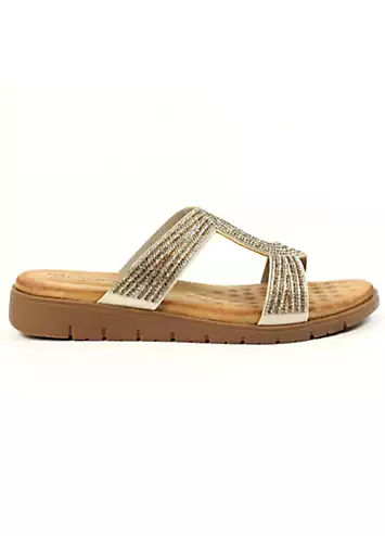 Chavez II Gold Sandals by Lunar | Look Again
