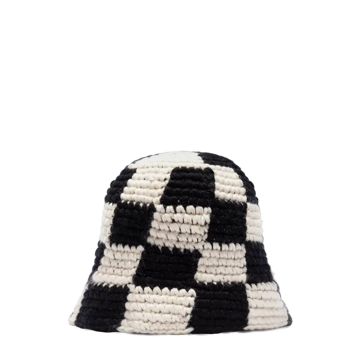 CHECKER KNIT BUCKET HAT BLACK | Bodega