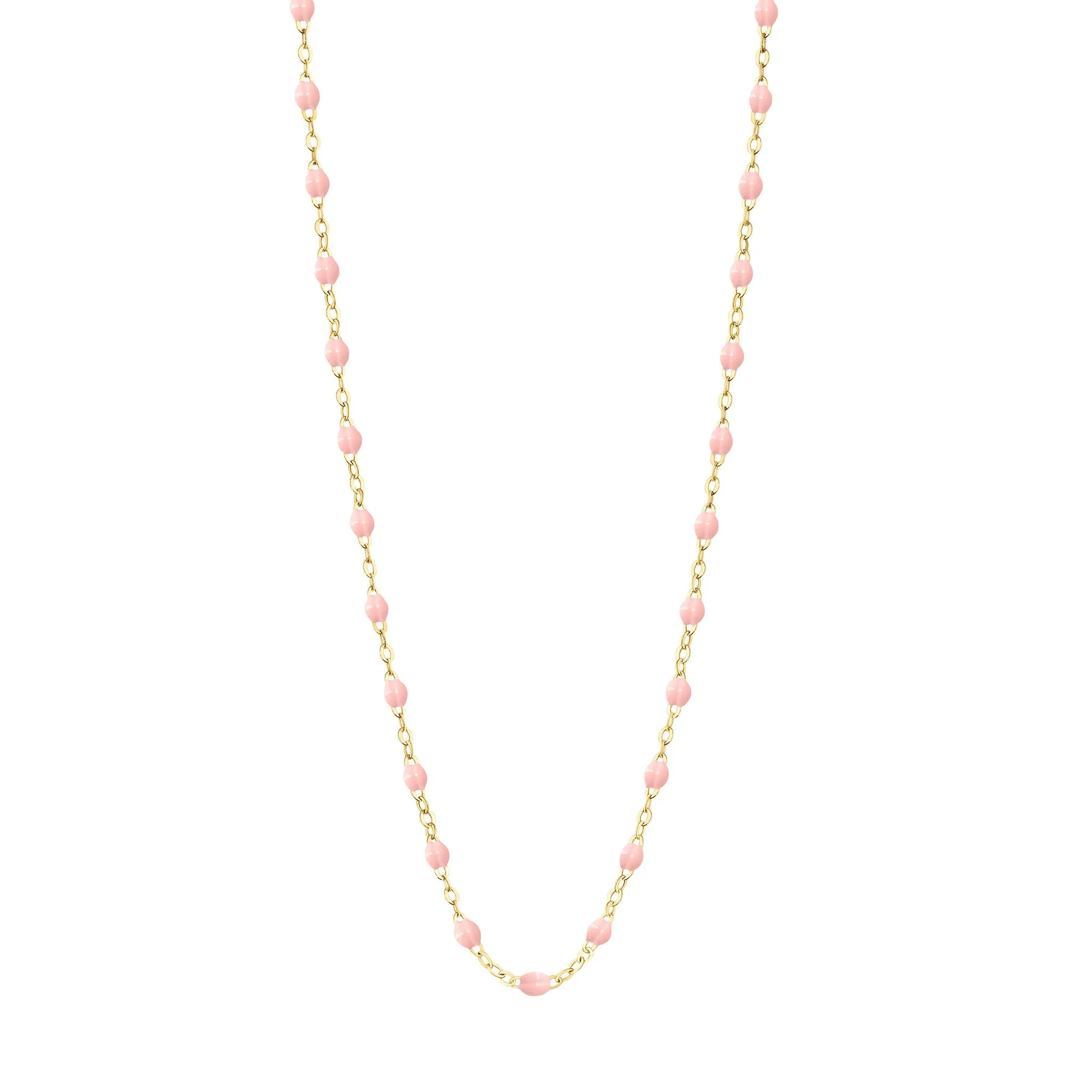 Child Classic Gigi Baby Pink necklace, Yellow Gold, 13