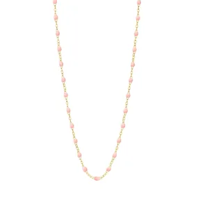 Child Classic Gigi Baby Pink necklace, Yellow Gold, 13