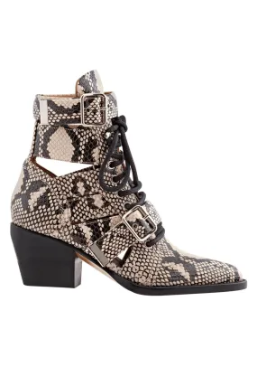 Chloe Ladies Python Boots In Grey