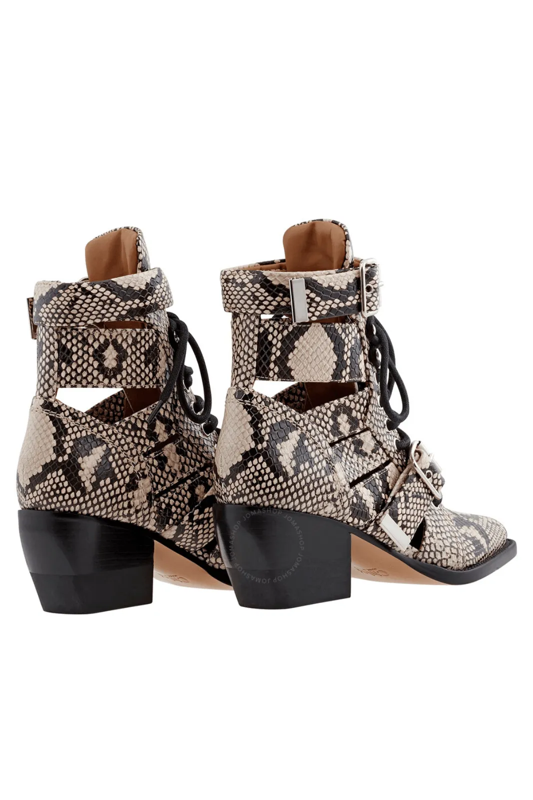 Chloe Ladies Python Boots In Grey